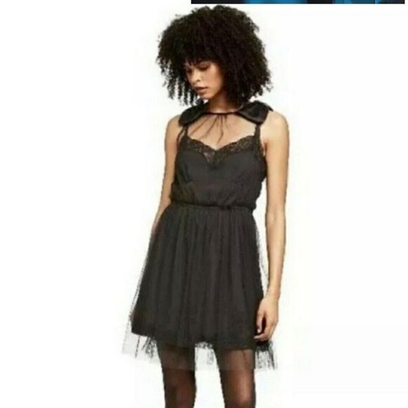 Rodarte  X Target Black Mesh Tulle Ballerina Punk Goth Mini Dress Sz XS - Picture 2 of 9